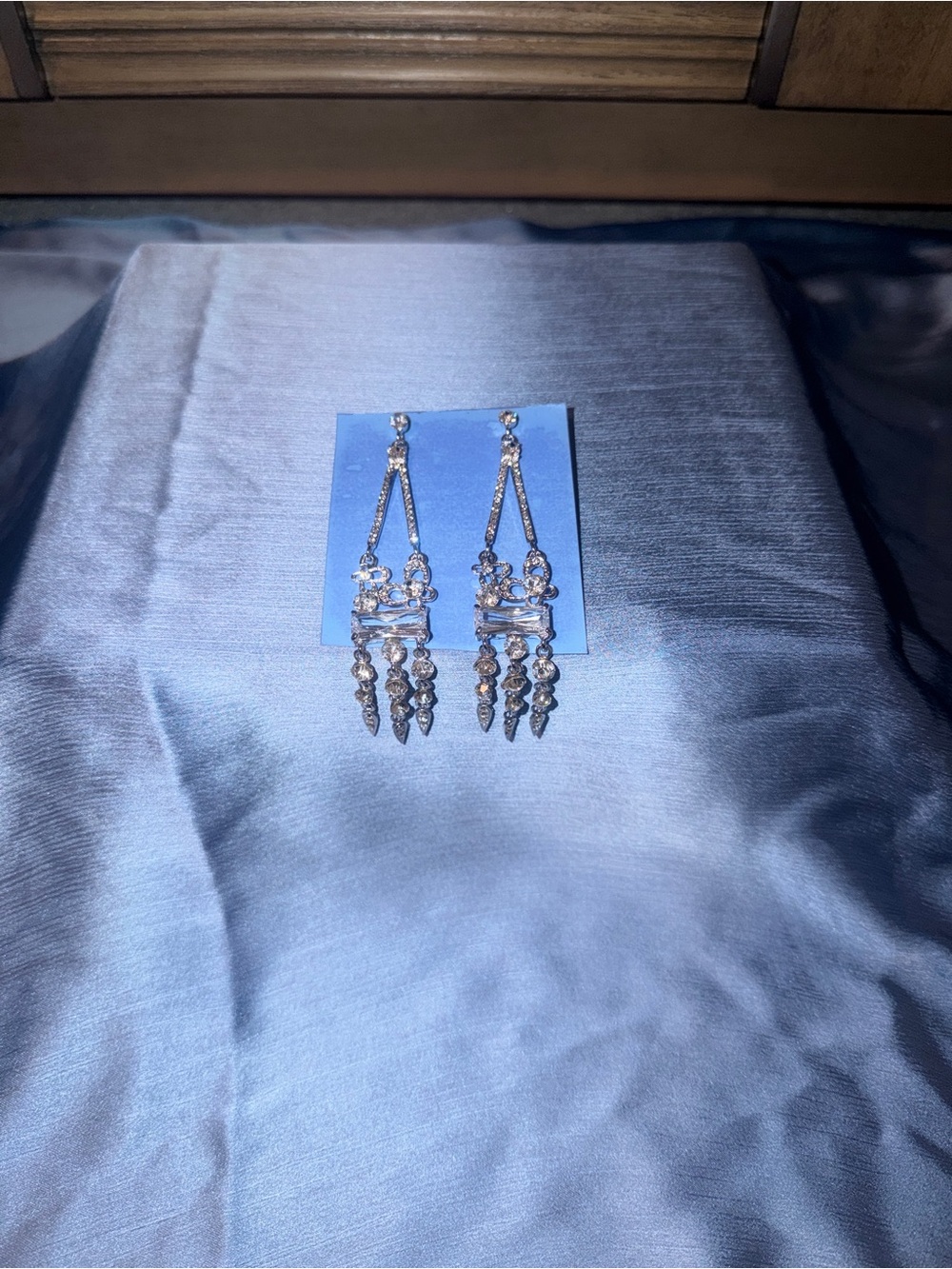 Silver Crystal Chandelier Drop Earrings - Elegant Sparkle